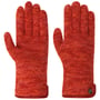 Luvas de Lã com Rebordo de Couro by Roeckl vermelho manchado