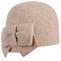 Gorro de Lã Fresada com Laço Litika by Seeberger bege - manchado