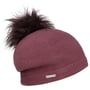 Gorro de Lã Fresada Tamisa Pompom by Seeberger rosa velha