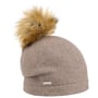 Gorro de Lã Fresada Tamisa Pompom by Seeberger bege escuro