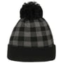 Gorro com Pompom Checked Beanie cinzento