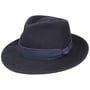 Chapéu Bogart Contrast Double Ribbon by Lipodo azul marinho