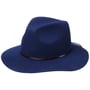 Fedora com Banda de Couro Fine Wool by Lierys azul marinho