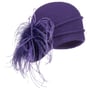 Gorro de Lã Fresada com Penas by bedacht roxo