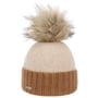 Gorro com Pompom Twotone Caxemira by Seeberger camel
