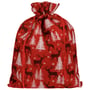 Saco de Presente Renas 40 cm x 55 cm vermelho