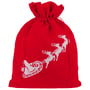 Saco de Presente Trenó Veludo 30 cm x 40 cm vermelho