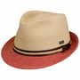 Chapéu de Palha Montenovo Trilby by Lipodo bege - vermelho