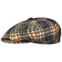 Boné Newsboy Kyoto Wool Check by Alfonso D’Este preto - bege