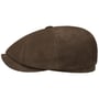 Boné Plano 8 Panel Suede Calfskin by JJ Hats castanho
