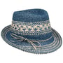 Chapéu de Palha Twotone Trilby by Loevenich azul marinho
