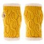 Aquecedores de Pulso Cable Knit by Seeberger amarelo