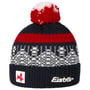 Gorro com Pompom Norrak by Eisbär preto - vermelho