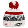 Gorro com Pompom Norrak by Eisbär branco - vermelho