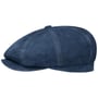 Boné Plano de Couro Hatteras Denim by Stetson azul marinho