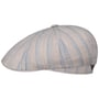 Boné Plano de Linho Tesrick Stripe by Stetson bege - azul