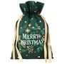 Saco de Presente Merry Christmas 30 cm x 45 cm verde