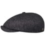 Boné Plano 8 Panel Wool Herringbone by Balmoral cinzento - preto
