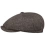 Boné Plano 8 Panel Heringbone Wool by JJ Hats preto - cinzento