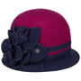 Chapéu Cloché com Flor Danuca by Lierys cor de rosa - azul marinho
