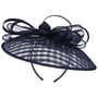 Fascinador Chess Sinamay Saucer by McBURN azul marinho